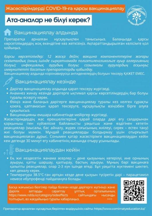 Жасөспірімдердің COVID-19 вакцинациясы. Ата-аналар не білуі керек?